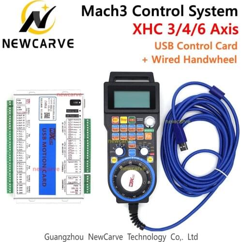 Mach3 Controller Kit XHC MKX-V 2MHz USB Breakout Board 3 4 6 Axis Motion Control Card With Wired MPG Pendant Handwheel LHB04B