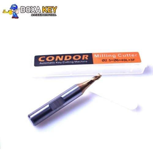 Condor Carbide 2.5mm End Milling Cutter 2.5*6*40 For IKEYCUTTER CONDOR XC-007 XC-002 and Condor XC-MINI Plus Key Cutting Machine