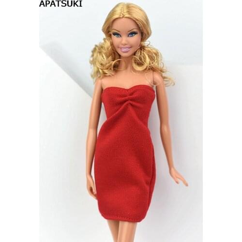 Red Sexy Fashion Dress For Barbie Doll Clothes Evening Dress Vestido Jumper Skirt For Barbie Doll 1/6 Doll Accessories