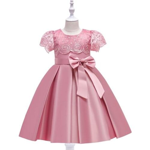 Summer Dress Kids Clothes Girls Sequin Embroidery Birthday Dress Bow Princess Dress Baby Girls Sweet Childrens Clothes 2021