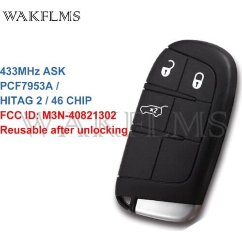 M3N-40821302 Reusable Smart Remote Car Key Fob 3 Buttons 433MHz PCF7953A ID46 For 2013 2014 2015 Jeep Grand Cherokee