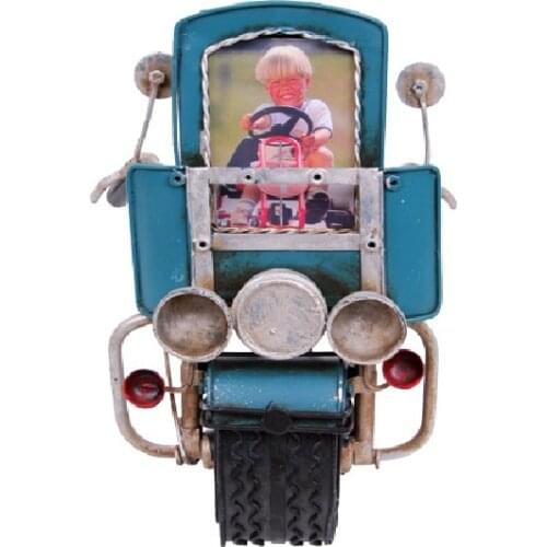 Photo Frame Metal Motorcycle Decor Vintage Decorative Gift Trinket Miniature Nostalgic Handmade Hand Painted Quality Durable