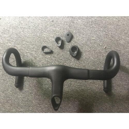 2018 model!FASTERWAY Full Carbon Fiber external Integrated Handlebar with stem with spacer 1K Carbon Road Handlebar for 28.6mm