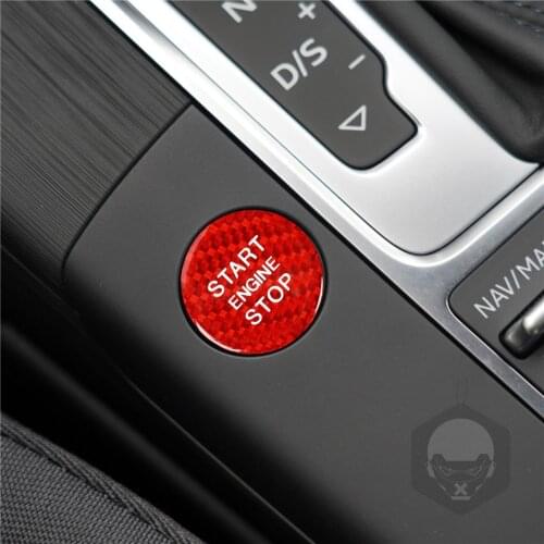 Carbon Fiber Car Engine Start Button Sticker Car Decoration Accessories Compatible for Audi A3 A4 A5 A6 c5 c6 Q5 Q7 S3 S6 S7
