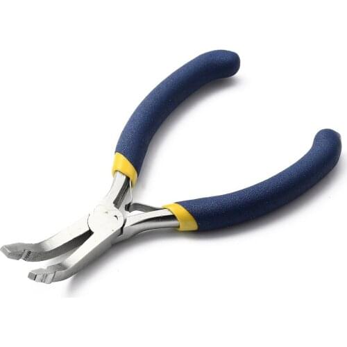 Nickel Iron Round Hole Curved Nose Pliers With Blue Handle Jewelry Making Tools DIY Jewelry Accessories Tools