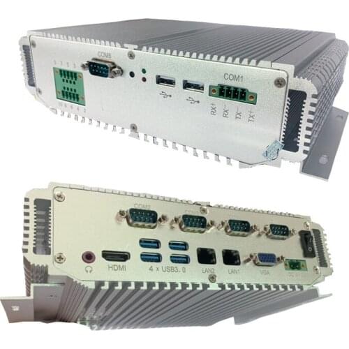 Latest Fanless Industrial Mini PC i7-7500U Mini PC Win10 Mini PC with 2 LAN 6 COM 6 USB Intel Skylake Industrial computer