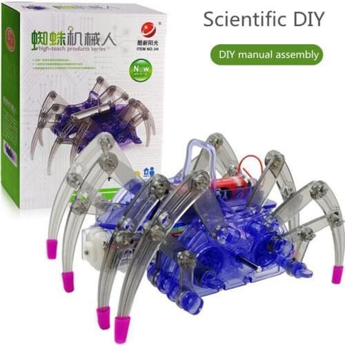 Electric Spider Robot kit DIY Educational Intelligence Development Assembles Kids Children Puzzle Action Kits
