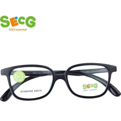 SECG Optical Strabismus Tough Children Glasses Round Big Frame Plastic Titanium Glasses Children TR90 Kids Eyewear Gift Strap