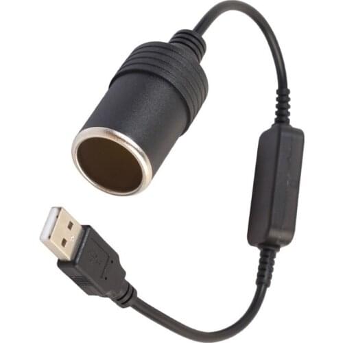 2pcs/lot USB 5V To 12V Converter Adapter Wired Controller Car Cigarette Lighter Socket Plug Connector Adapter