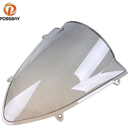 POSSBAY ABS Plastics Bike Motorcycle Windshield Scooter Bicicleta Wind Deflectors Double Bubble For Kawasaki ZX250R 2008-2012