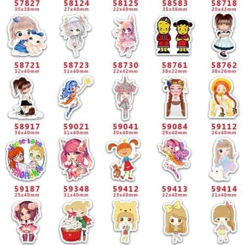 DIY Craft Supplies Sewing Accessories Cartoon Little Girl Printed Planar Resins Mold 30 Pieces. PR-57827