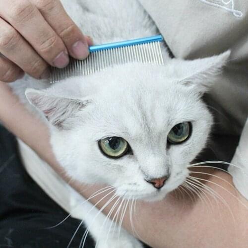 4 Colors Grooming Comb Dog Cat Hair Beauty Cleaning Comb Professional Dog Comb Stainless Steel for Pet Dogs Grooming Supplies