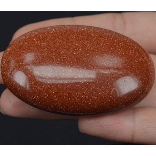 2.36 Inch Nice Red Goldstone Sand Crystal Reiki Healing Quartz Chakra Massage Energy Palm Stone Crafts