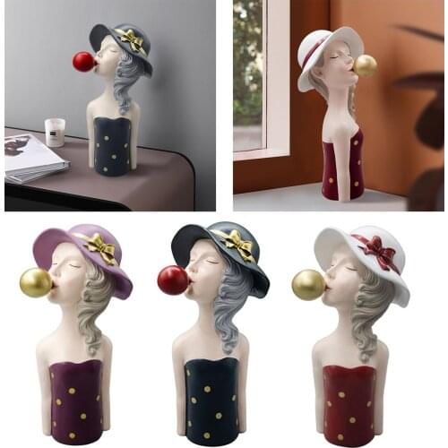 Nordic bubble girl figurine ornaments living room coffee table home centerpieces statues creative home decoration accessories