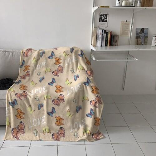 Special Throw Blanket For Bed Butterfly Color Fresh Nap Traveling Soft Flannel Blanket Childrens Bedroom Bedspreadc
