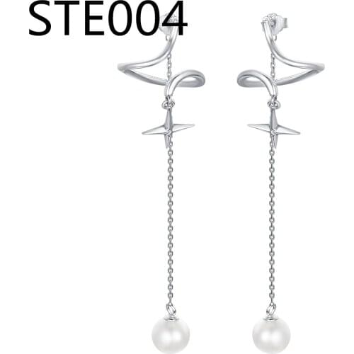 STE1 Small Cute 925 Sterling Silver Heart Cross Asymmetric Stud Earrings for Women Daily Jewelry 2020 New