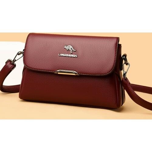 High Quality Pu Leather Messenger Bags for Women Solid Color Crossbody Bag Luxury Brand Handbag Female Simple Flap Shoulder Bag