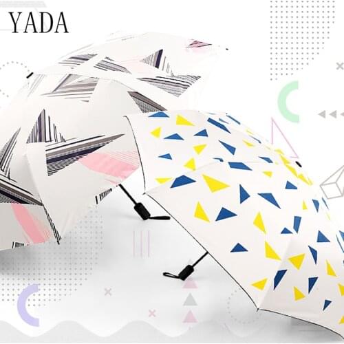 YADA INS Simple Geometry Sunny And Rainy Charms Umbrella Rain Women uv Umbrella Car For Womens Windproof Folding Umbrellas YS027