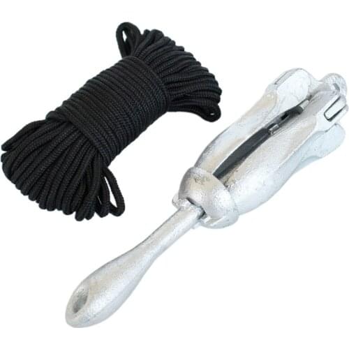 Boat Accessory Anchor Galvanized 2.5Kg 3.5kg Foldable Carbon Steel Kayaking Anchor Delivery Line 20m Anchor Rope Boating Anchor