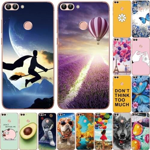 For Huawei P Smart 2018 phone case protective 7S soft tpu silicone back cover 360 full protection printed transparent coating