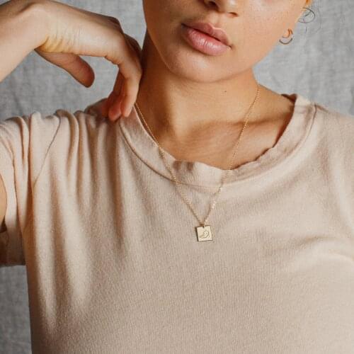 Gold Necklace Name Letter Pendants Collier Femme Handmade Jewelry Boho Chocker Kolye Coin Necklace for Women