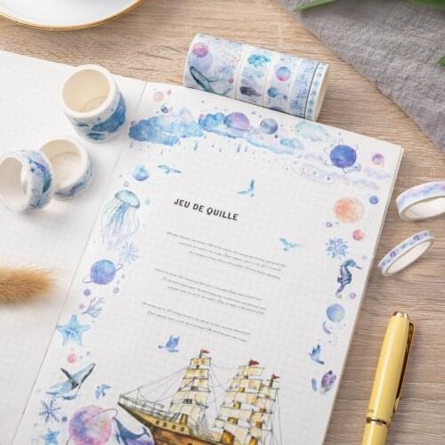 10 pcs/set DIY Diary Masking Washi Tape Vintage Floral Plant Flamingo Decorative Sticker Adhesive Label For Scrapbooking Planner