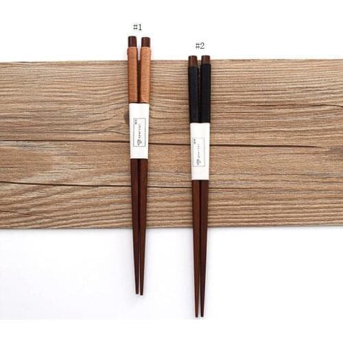 100pair/lot 22.5cm Wood Chopsticks Cassia Siamea Wrapped Yarn Japanese Style Kitchen Dining Tableware Eco-friendly SN3431