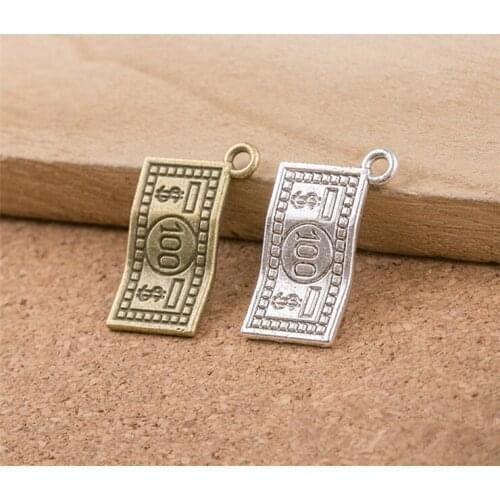 12pcs 21x13mm Antique Bronze and Antique Silver Plated Dollars Pendant DIY Jewelry Accessories