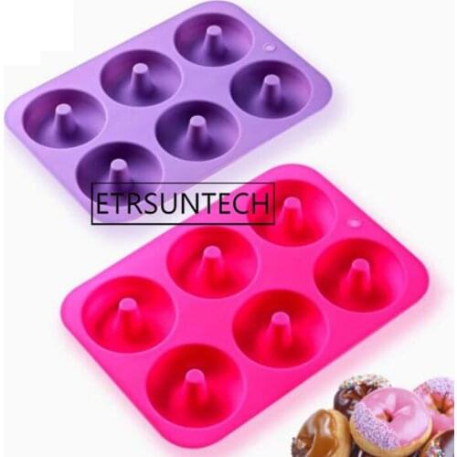 50pcs 6 Cavity Non-Stick Donut Mould Donut Muffin Cake Silicone Doughnut Bakeware Baking Mold Mould Pan