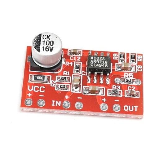 AD828/TDA1308 Preamplifier DC 4v-14v Power Supply 25mm * 16mm