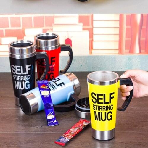 500ml Automatic Mixing Cups Double Layer Stainless Steel Smart Lazy Mugs Coffee Personalized Thermos Kettle Kitchen Drinkware
