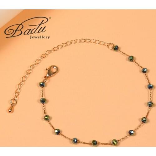 Badu Color Polygonal Beaded Anklet Barefoot Girl Sandal Accessories Golden Beach Ankle Chain Bracelet Womens Anklet Wholesale