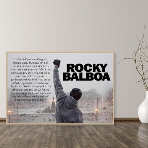 Black and White Rocky Balboa Boxing Bodybuilding Painting Posters Prints Wall Art Picture Motivational Living Room Decor Cuadros