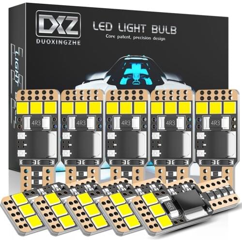 DXZ 10PCS W5W T10 LED Bulbs Canbus 6-SMD 12V 24V 6000K 194 168 Car Interior Map Dome Lights Parking Light Auto Signal Lamp White
