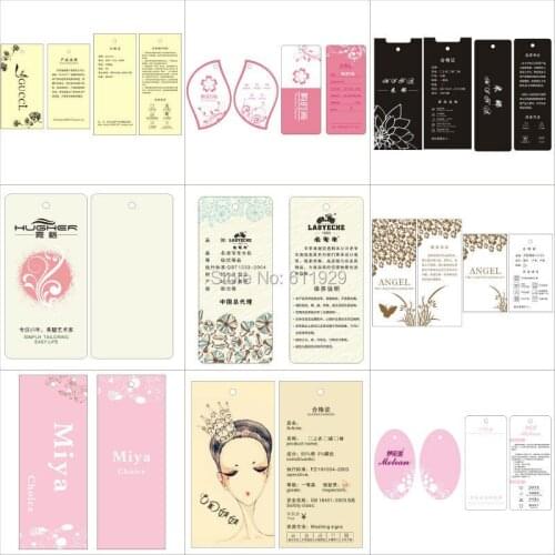 Clothing custom hang tag/garment printed tags/clothing labels/shape cutting hang tags/dress labels/logo/brand 1000 pcs a lot