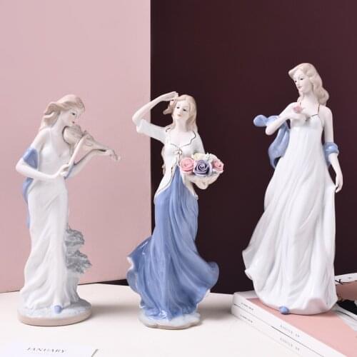 European Ceramic Beauty Figurine Home Desktop Furnishing Crafts Decoration western ladies and girls wedding gifts M4