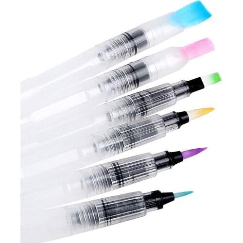 Water Coloring Brush Pens,Set of 6 Watercolor Painting Brushes for Water Soluble Colored Pencils, Water Color Markers, Pigment
