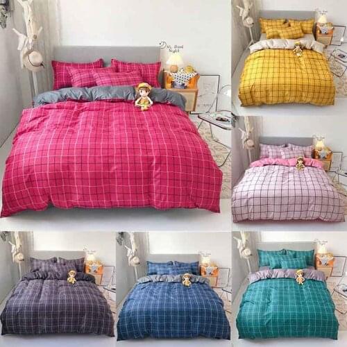 Home Textile Plaid Print Style Bedding Sets 3/4pcs Childrens Boy Girl And Adult Bed Linings Duvet Cover Bed Sheet Pillowcase