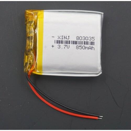 XINJ 3.7V 850 mAh Li Polymer LiPo Battery 803035 For GPS driving recorder Music player MP3/MP4 speaker Telephone watches Camera