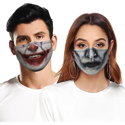 Funny Clown Zombie Demon Orc Mouth Women Men Unisex Mask Cosplay Halloween Breathable Cycling Costumes Adult Masks Xmas Washable