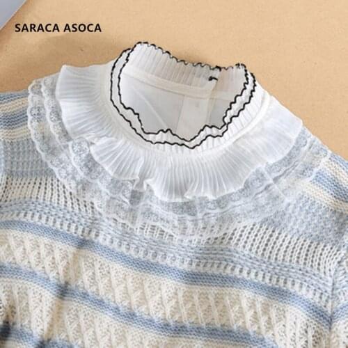 FashionLace Stand Detachable Collars Women All Match Sweater Shirt Fake Collar For Girls A493