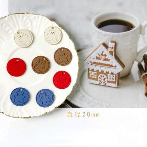 Painted Alloy Disc Bear Pendant DIY Earrings Necklace Accessories Headwear Earring Material