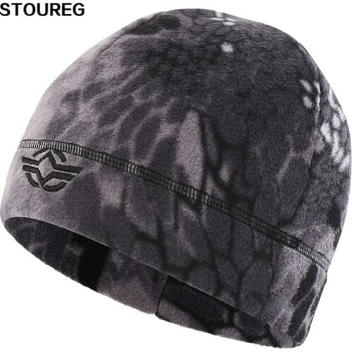 Unisex Hiking Fleece Hats Windproof Autumn Winter Hiking Scarf Warm Fleece Fishing Cycling Hunting Military Tactical Camo Caps
