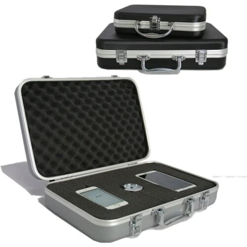 Portable Toolbox Plastic Aluminum Alloy Suitcase Impact Resistant Storage Box Safety Instrument Case with Sponge Lining