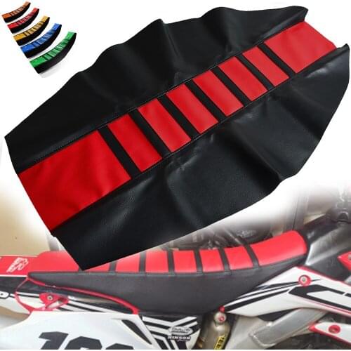 Motorcycle Pro Ribbed Rubber Gripper Soft Seat Cover For HUSQVARNA HONDA YAMAHA SUZUKI KAWASAKI Dirt Bike Off Road Motocross