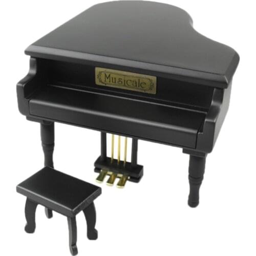 ROSIKING Wooden Grand My Neighbor Totoro Piano Shaped Music Box With Small Stool Creative birthday Gift For Valentines day