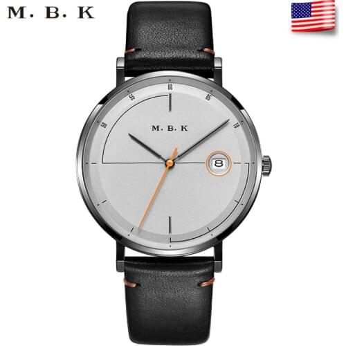 Luxury MBK Brand Men Watch Automatic Mechanical Genuine Leather Strap Steel Self-wind Business Fashion Sapphire Waterproof 1002