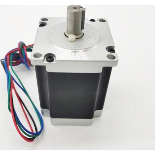 High Torque Nema34 86x80mm 1.8degree 4Nm 2phase 4Wires Milling shaft Keyway shaft Double shaft Stepper Motor for Screw machine