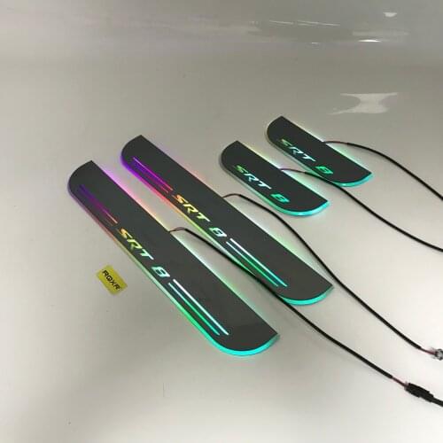 Express Delivery Led Door Sill Plate Strip Welcome Light Pathway Accessories Guard Protectors for Jeep Grand Cherokee Srt 8