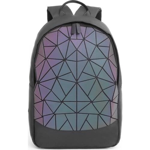 Luminous Geometric Sequin Laser Backpack Female Laptop Backpack Book Bag School Casual Rucksack Travel Daypack mochila feminina